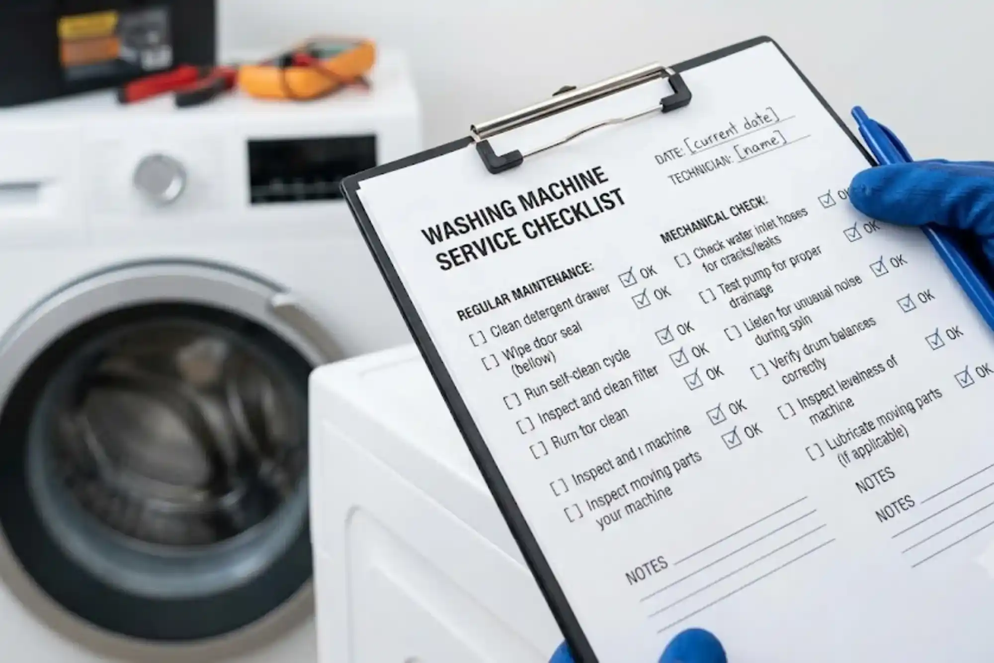 Washing Machine Service Checklist